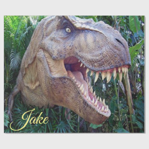 Dinosaurus glanzend inpakpapier voor kinderen