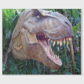 Dinosaurus glanzend inpakpapier voor kinderen (Vlak)