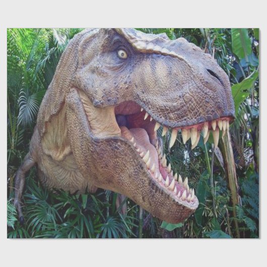 Dinosaurus glanzend inpakpapier voor kinderen (Vlak)