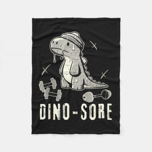 Dinosaurus Grappige Gym T-rex Bodybuilding Gewicht Fleece Deken (Voorkant)