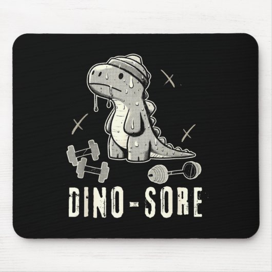Dinosaurus Grappige Gym T-rex Krachttraining Gewic Muismat (Voorkant)
