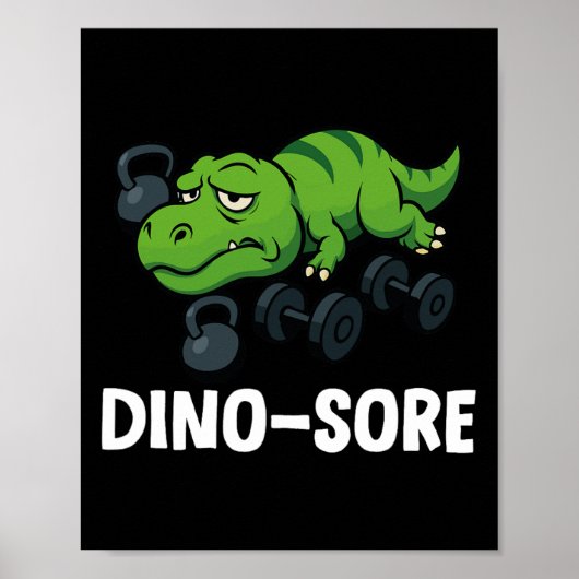 Dinosaurus Grappige T-rex Gym Workout Poster (Voorkant)