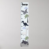 Dinosaurus Gray/Blue Growth Chart Keep at 8x44! Poster (Voorkant)