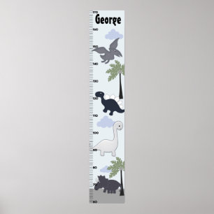 Dinosaurus Gray/Blue Growth Chart Keep at 8x44! Poster