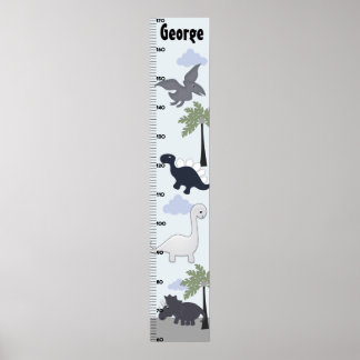 Dinosaurus Gray/Blue Growth Chart Keep at 8x44! Poster