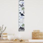 Dinosaurus Gray/Blue Growth Chart Keep at 8x44! Poster (Keuken)
