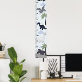 Dinosaurus Gray/Blue Growth Chart Keep at 8x44! Poster (Thuiskantoor)
