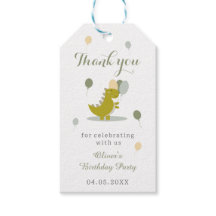 Dinosaurus groen grijs eerste verjaardag dank u