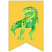 Dinosaurus Groen Sinaasappel en Blauw Verjaardag Vlaggetjes (Eerste vlag)