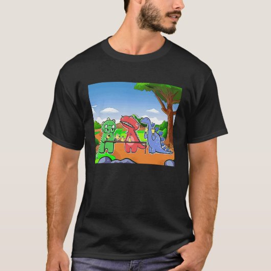 Dinosaurus handbell praktijk in de Trias periode T-shirt (Voorkant)
