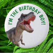 Dinosaurus Happy T Rex BOY Ronde Button 5,7 Cm