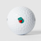 dinosaurus happy valentines day golfballen (Voorkant)