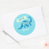 Dinosaurus Het is een jongen Baby shower Sticker (Envelop)