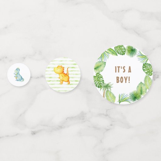 Dinosaurus Het is een jongen Confetti (Achterkanten)