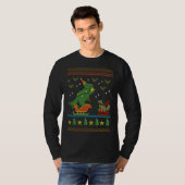 DINOSAURUS HOND SLEIGH RIJDEN LELIJKE KERST TREX T-SHIRT (Voorkant volledig)