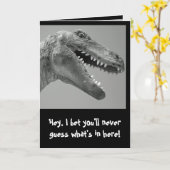 dinosaurus-Humor Kaart (Gele Bloem)