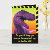 dinosaurus-Humor Kaart (Gele Bloem)