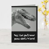Dinosaurus Humor Kaart (Gele Bloem)