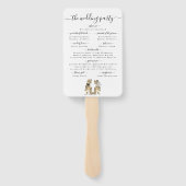 Dinosaurus huwelijksceremonie zwart-wit programma handwaaier (Achterkant)