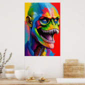 Dinosaurus hybride cyborg kunst - T-Rex illustrati Poster (Keuken)