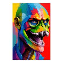 Dinosaurus hybride cyborg kunst - T-Rex illustrati