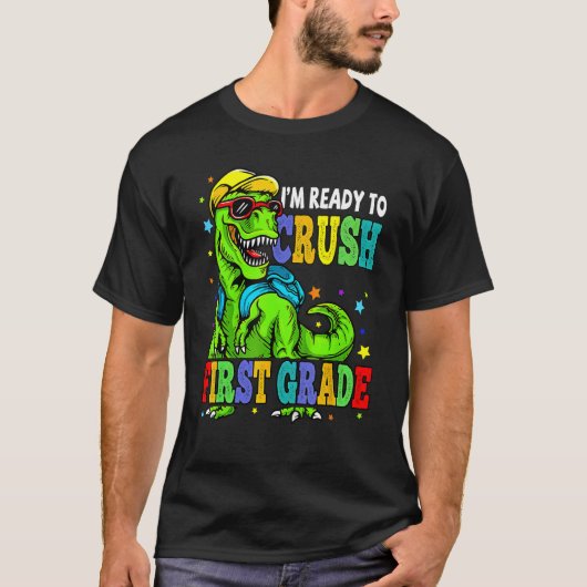 Dinosaurus Ik ben klaar om eerste klas terug te pl T-shirt (Voorkant)