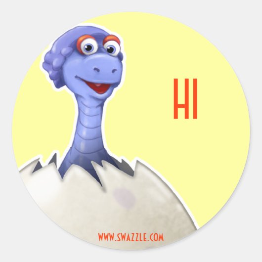 Dinosaurus in Ei Sticker (Voorkant)