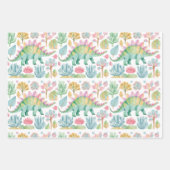 Dinosaurus Inpakpapier Plat Vel Set van 3 (Voorkant 2)