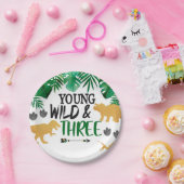 Dinosaurus jong wild drie verjaardagsfeestjes Bord (Feest)