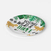 Dinosaurus jong wild drie verjaardagsfeestjes Bord (Gekanteld)