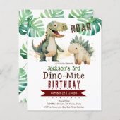 Dinosaurus Jongen 3e Verjaardag Budget Papier (Voorkant / Achterkant)