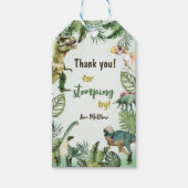 Dinosaurus Jongen 3e Verjaardagsfeestje Cadeaulabel (Voorkant)