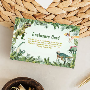 Dinosaurus Jongen 3e Verjaardagsfeestje Informatiekaartje