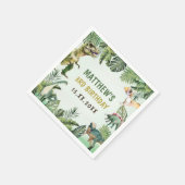 Dinosaurus Jongen 3e Verjaardagsfeestje Servet (Hoek)