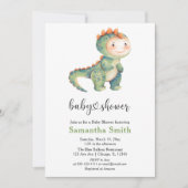 Dinosaurus Jongen Baby Shower Kaart (Voorkant)