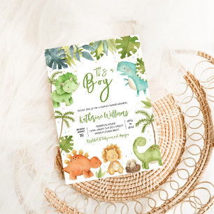 Dinosaurus Jongen Baby Shower Kaart