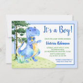 Dinosaurus Jongen Baby Shower Kaart (Voorkant)