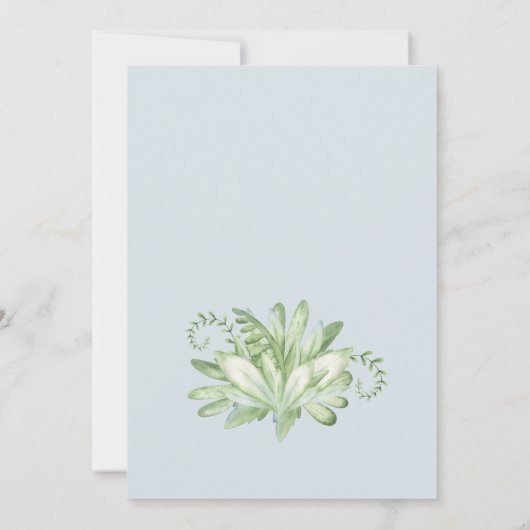 Dinosaurus Jongen Blauw Groene Pastel Aangepaste 1 Kaart (Achterkant)