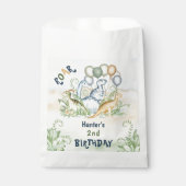 Dinosaurus Jongen Pastel Blauw Groen 2e Verjaardag Bedankzakje (Voorkant)