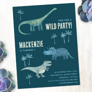 Dinosaurus Jongens Kinderen Verjaardagsfeest Uitno Briefkaart