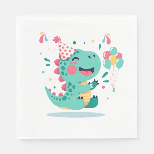 Dinosaurus Jongens Verjaardag Servetten | Feest Ta (Voorkant)