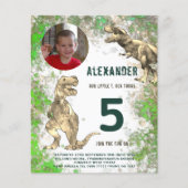 Dinosaurus Jongens Verjaardagsfeest Foto (Voorkant)