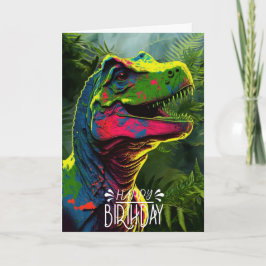 Dinosaurus Jungle Gelukkige Verjaardag Kinderen Li Kaart