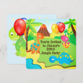 Dinosaurus Jungle Verjaardagsfeestje Kaart (Voorkant / Achterkant)