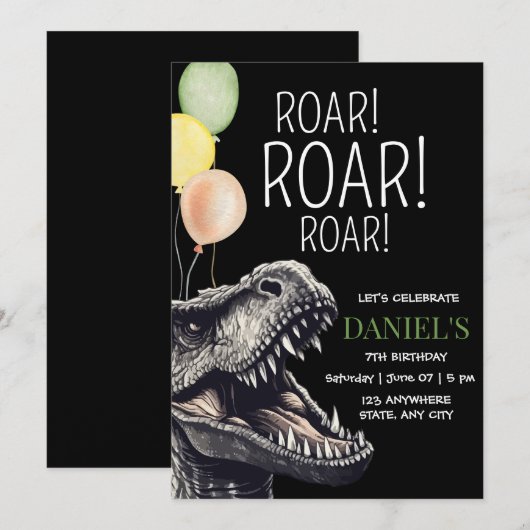 Dinosaurus Jurassic Adventure T-Rex Verjaardag Kaart (Voorkant / Achterkant)