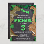 Dinosaurus Jurassic Dino Kinder 3e verjaardag Kaart (Voorkant / Achterkant)