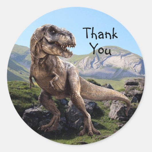 Dinosaurus Jurassic Park Dank u mooi Ronde Sticker (Voorkant)