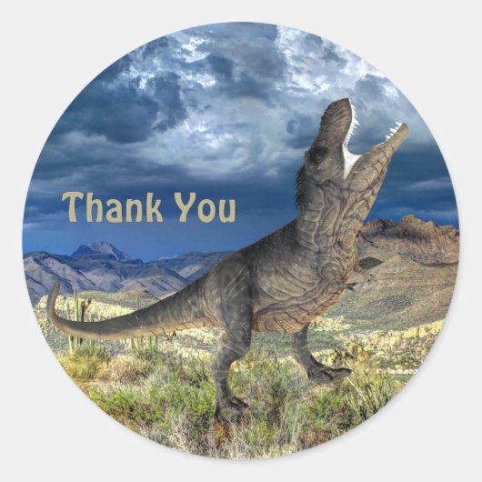 Dinosaurus Jurassic Park Dank u mooi Ronde Sticker (Voorkant)