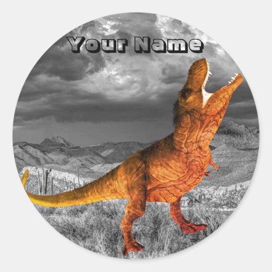 Dinosaurus Jurassic Park Naam Mooi Ronde Sticker (Voorkant)