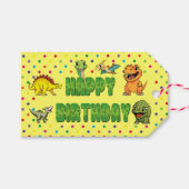 Dinosaurus Jurassic Prehistorische Fun Cartoon Ver Cadeaulabel (Voorkant (Horizontaal))